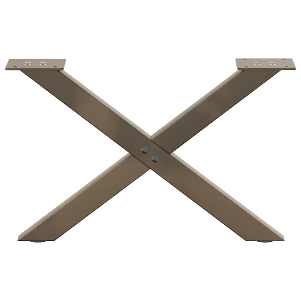 Salongbordben X-formet 2 stk naturstål 50x(30-31) cm stål