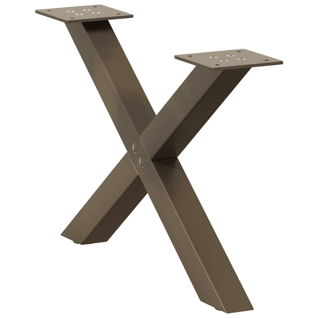 Salongbordben X-formet 2 stk naturstål 50x(30-31) cm stål