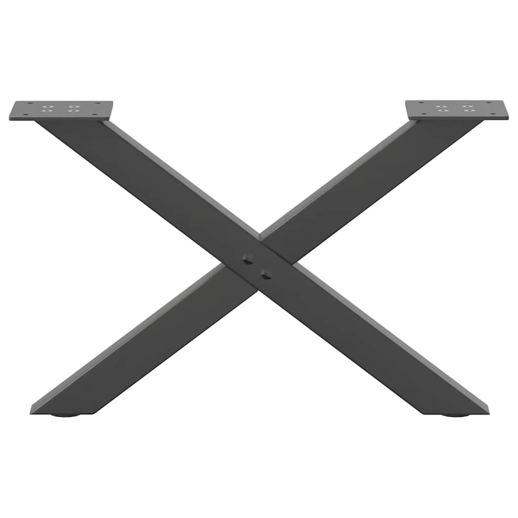 Salongbordben X-formet 2 stk antrasitt 60x(30-31) cm stål