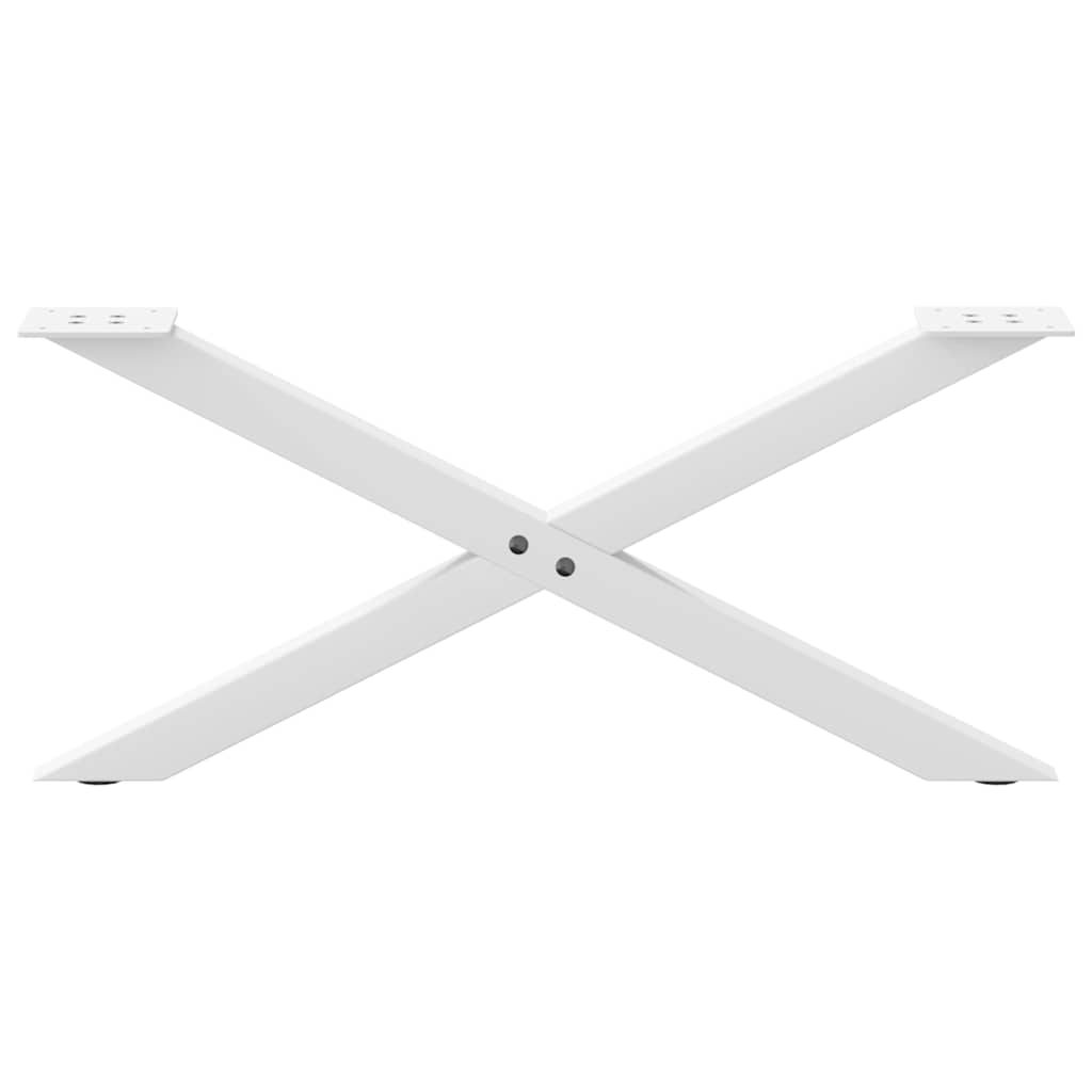 Salongbordben X-formet 2 stk hvit 70 x (30-31) cm stål