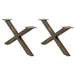 Salongbordben X-formet 2 stk naturstål 70 x (30-31) cm stål