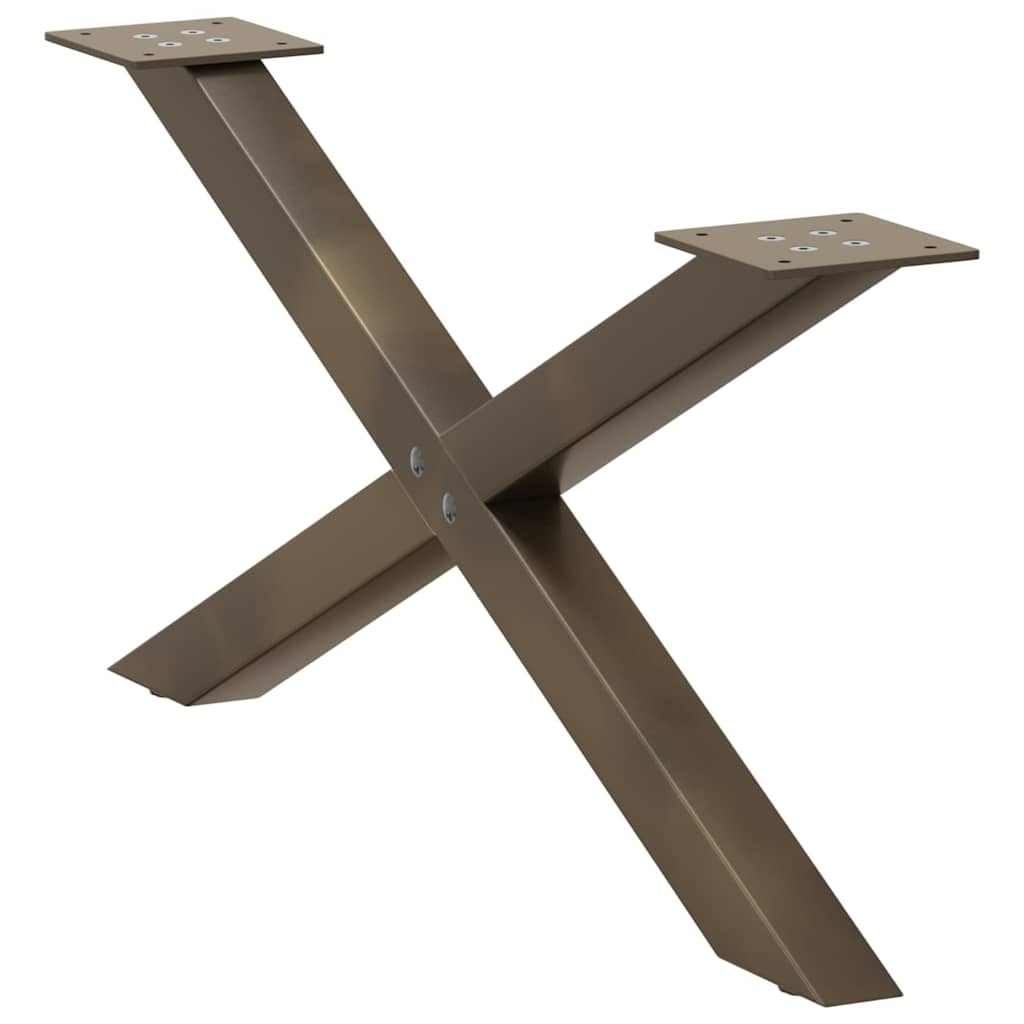 Salongbordben X-formet 2 stk naturstål 70 x (30-31) cm stål