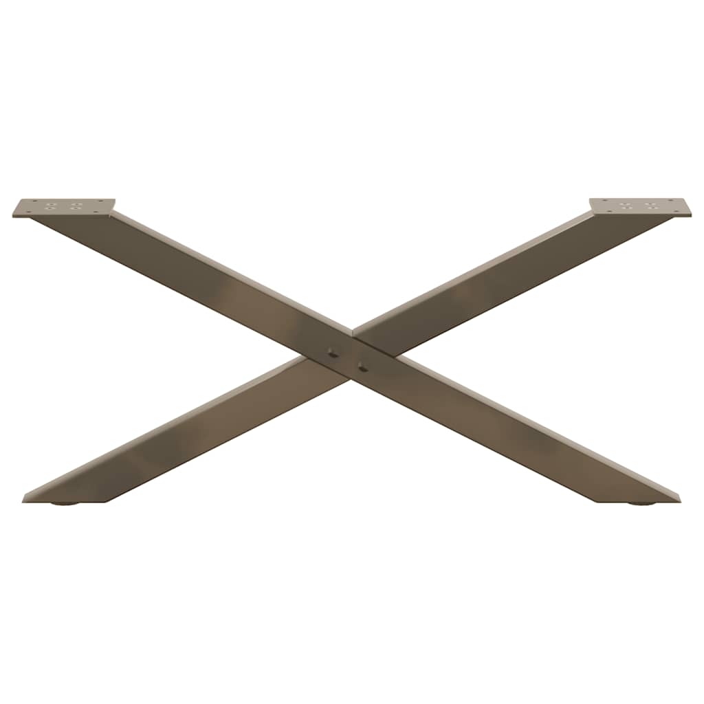 Salongbordben X-formet 2 stk naturstål 70 x (30-31) cm stål