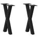 Salongbordben X-formet 2 stk svart 28 x (42-43) cm stål