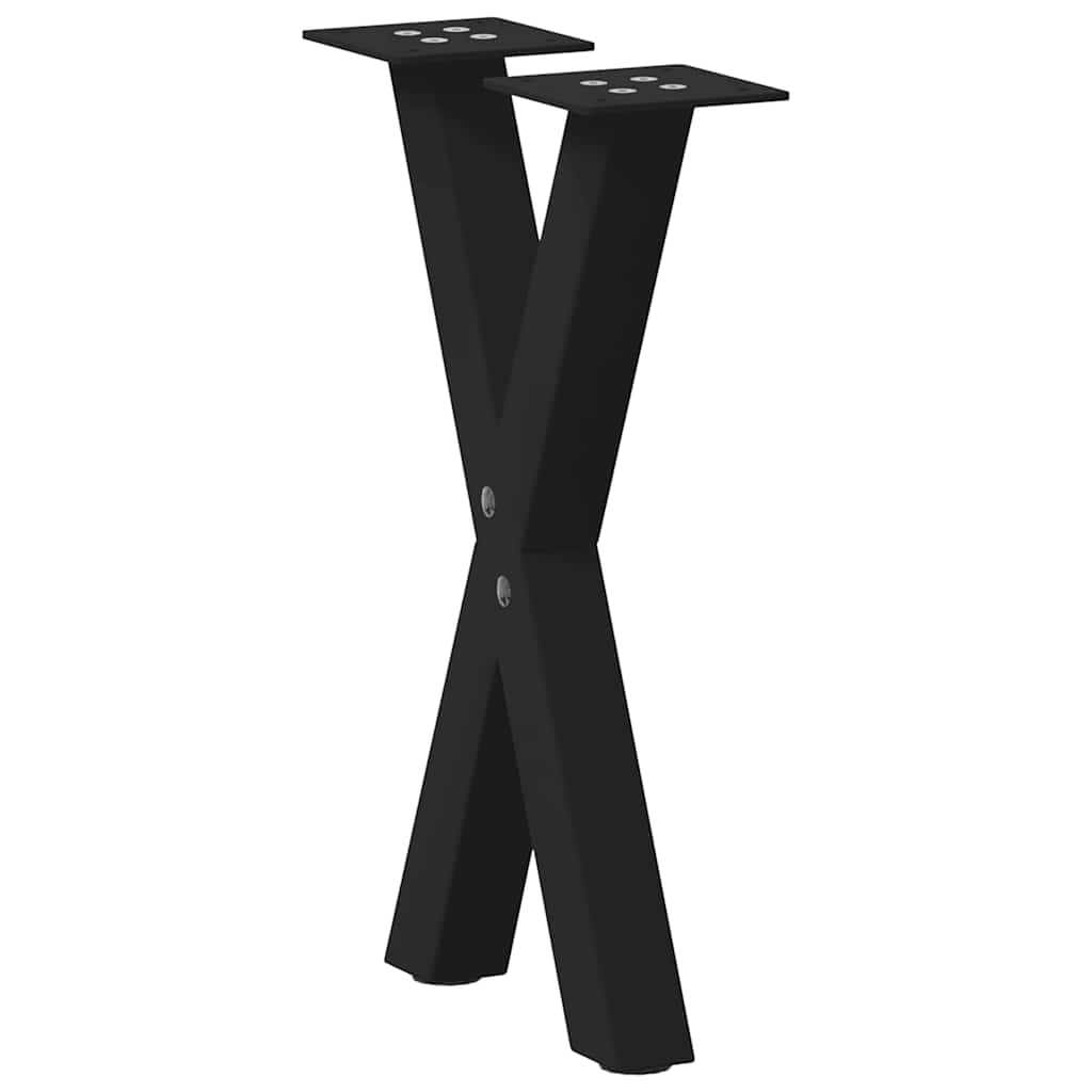 Salongbordben X-formet 2 stk svart 28 x (42-43) cm stål