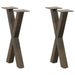 Salongbordben X-formet 2 stk naturstål 28 x (42-43) cm stål