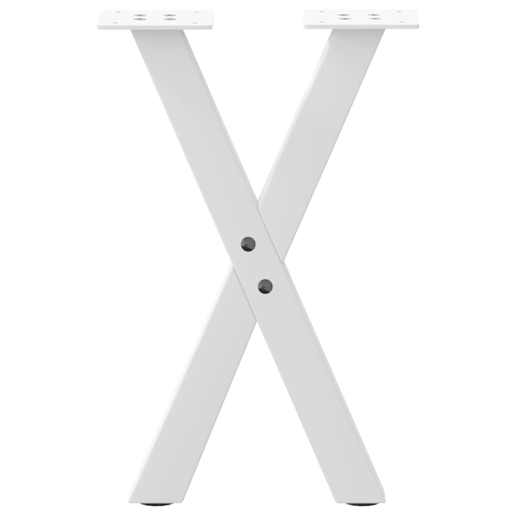 Salongbordben X-formet 2 stk hvit 38 x (42-43) cm stål