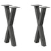 Salongbordben X-formet 2 stk antrasitt 38 x (42-43) cm stål