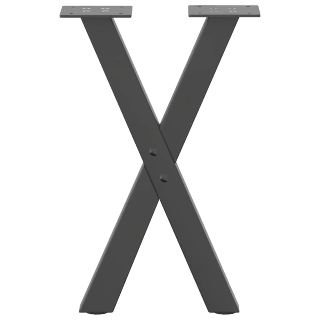 Salongbordben X-formet 2 stk antrasitt 38 x (42-43) cm stål