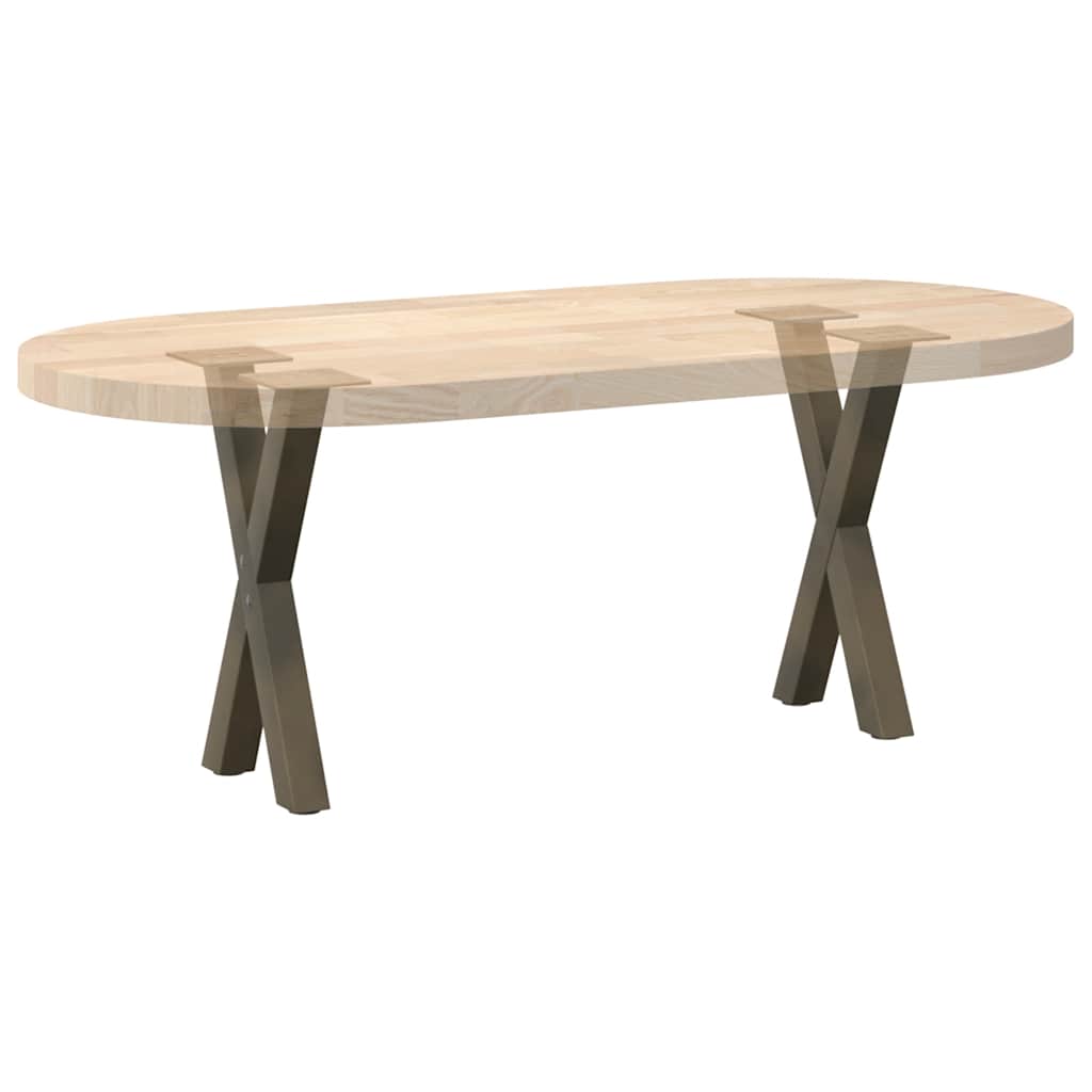 Salongbordben X-formet 2 stk naturstål 38 x (42-43) cm stål