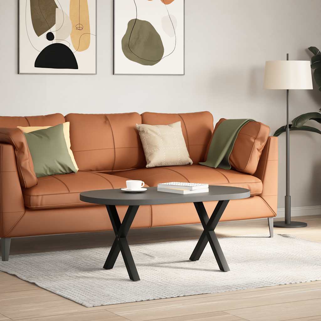 Salongbordben X-formet 2 stk svart 50 x (42-43) cm stål