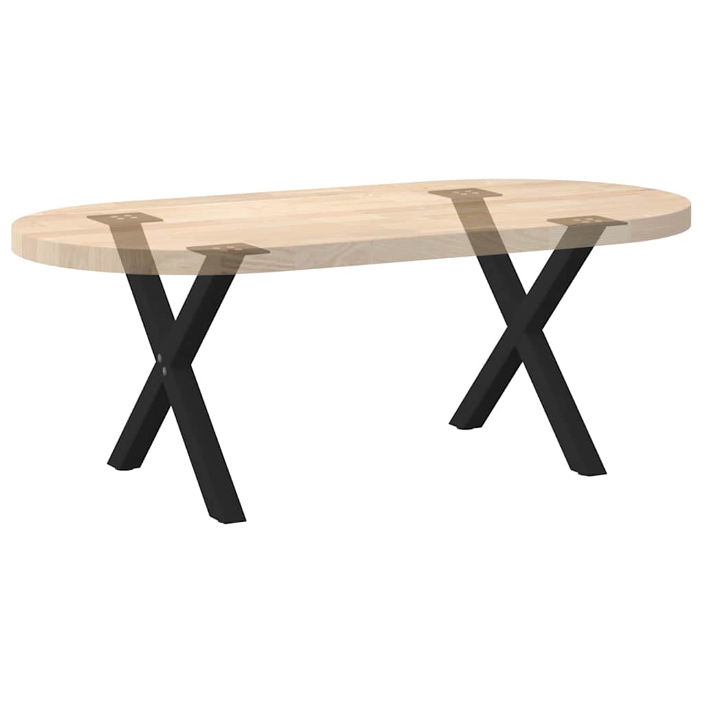 Salongbordben X-formet 2 stk svart 50 x (42-43) cm stål