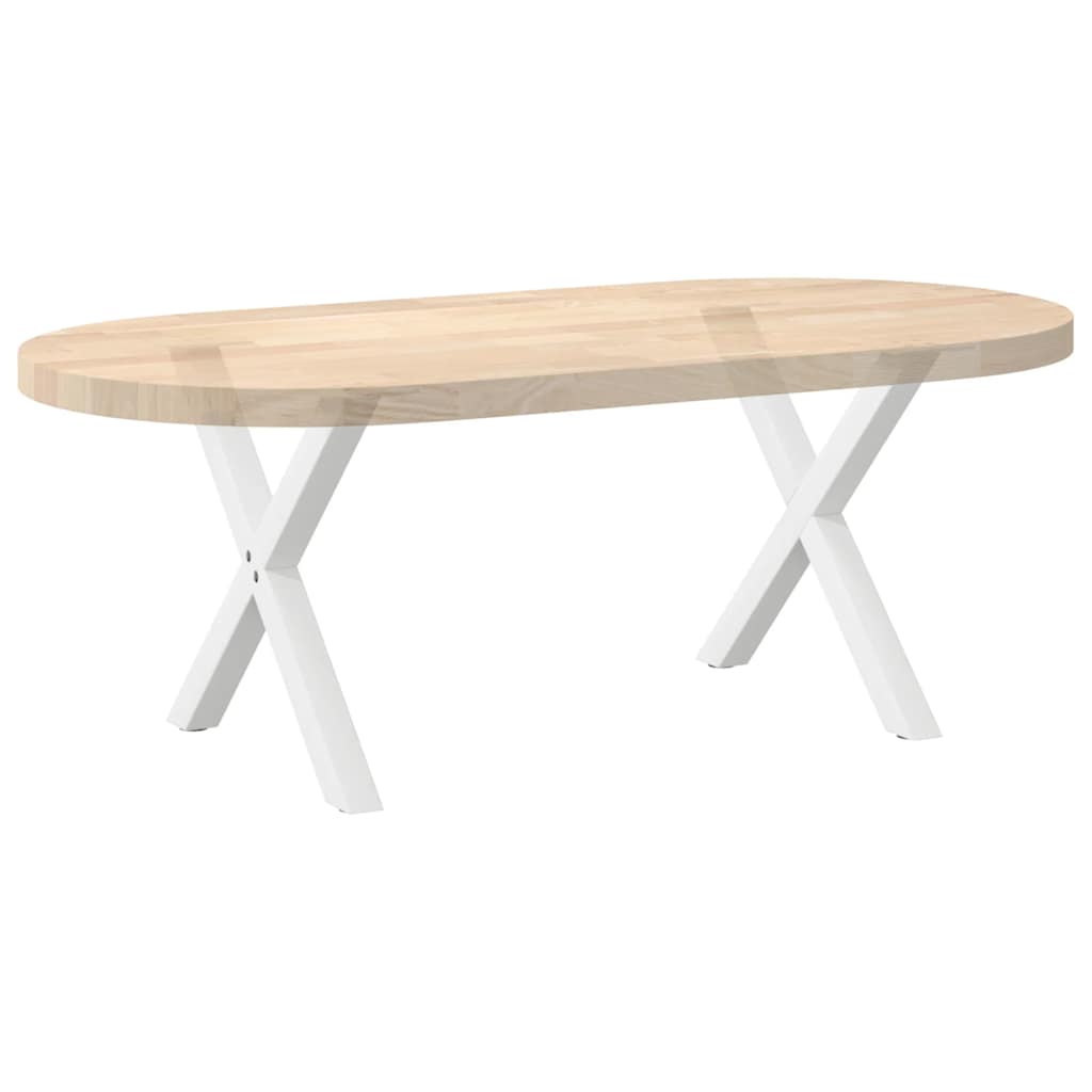 Salongbordben X-formet 2 stk hvit 50x(42-43) cm stål