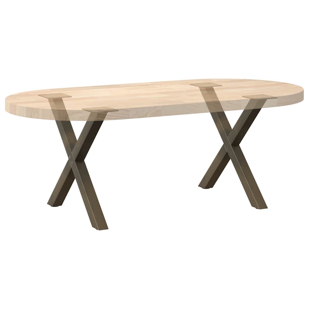 Salongbordben X-formet 2 stk naturstål 50x(42-43) cm stål