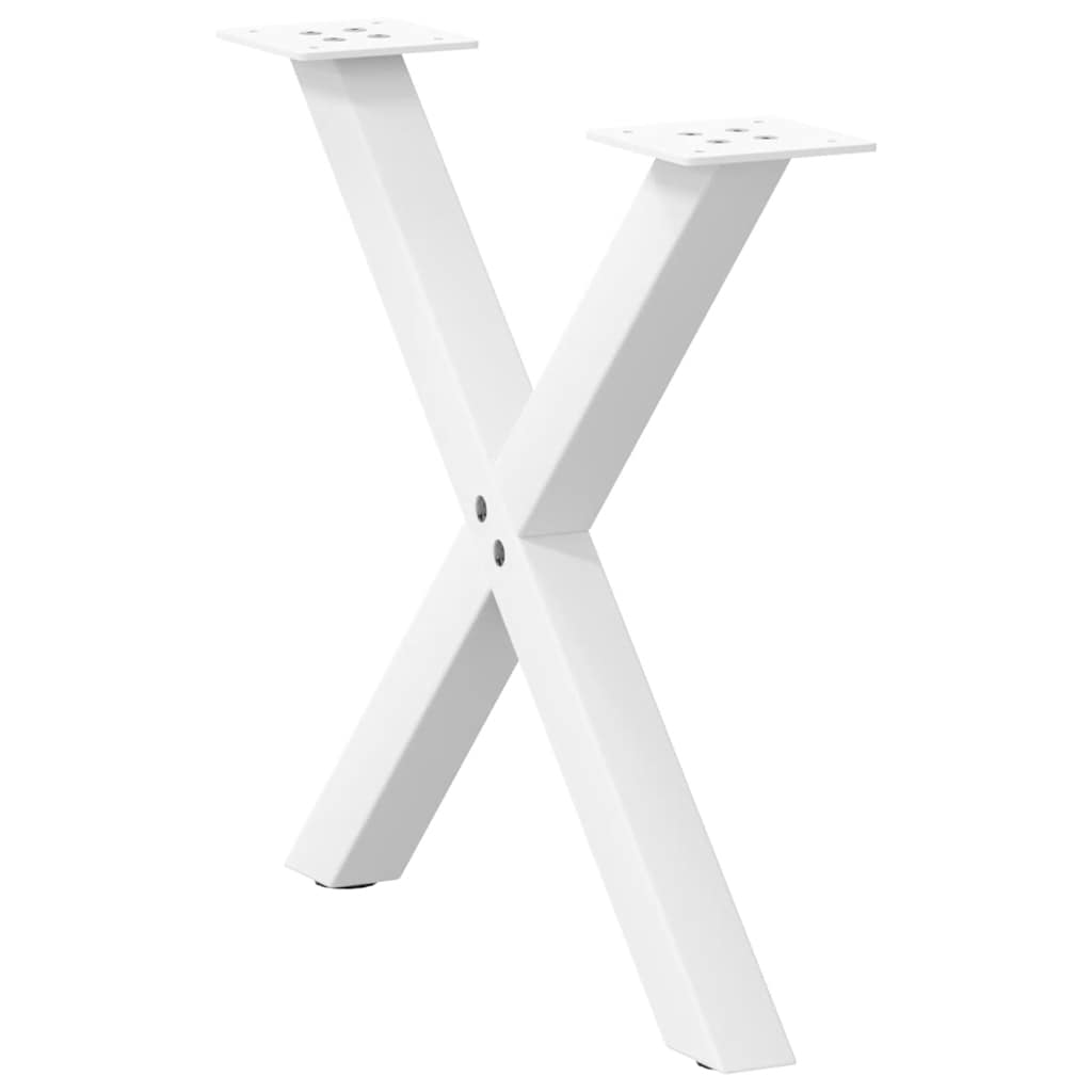 Salongbordben X-formet 2 stk hvit 60 x (42-43) cm stål