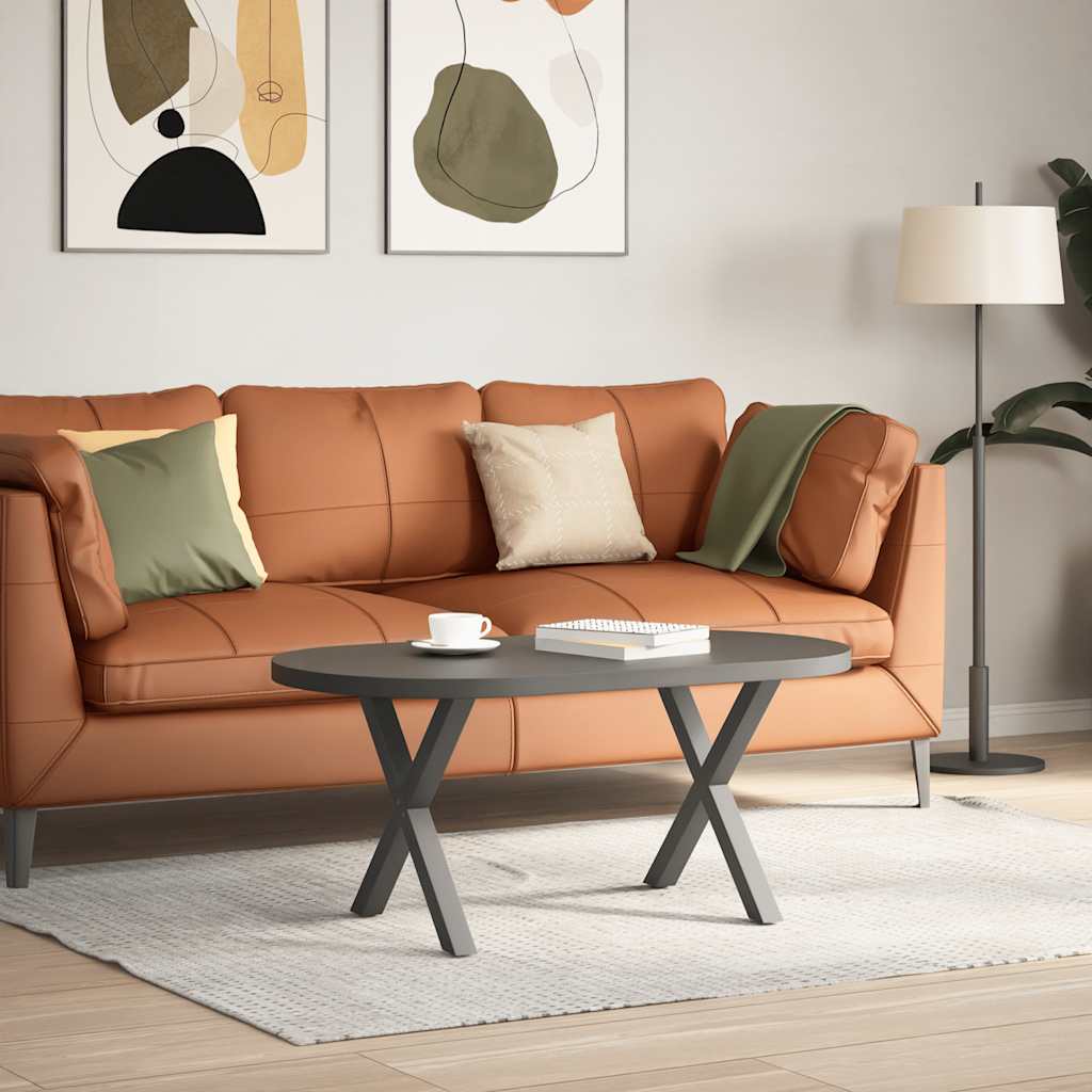 Salongbordben X-formet 2 stk antrasitt 60 x (42-43) cm stål