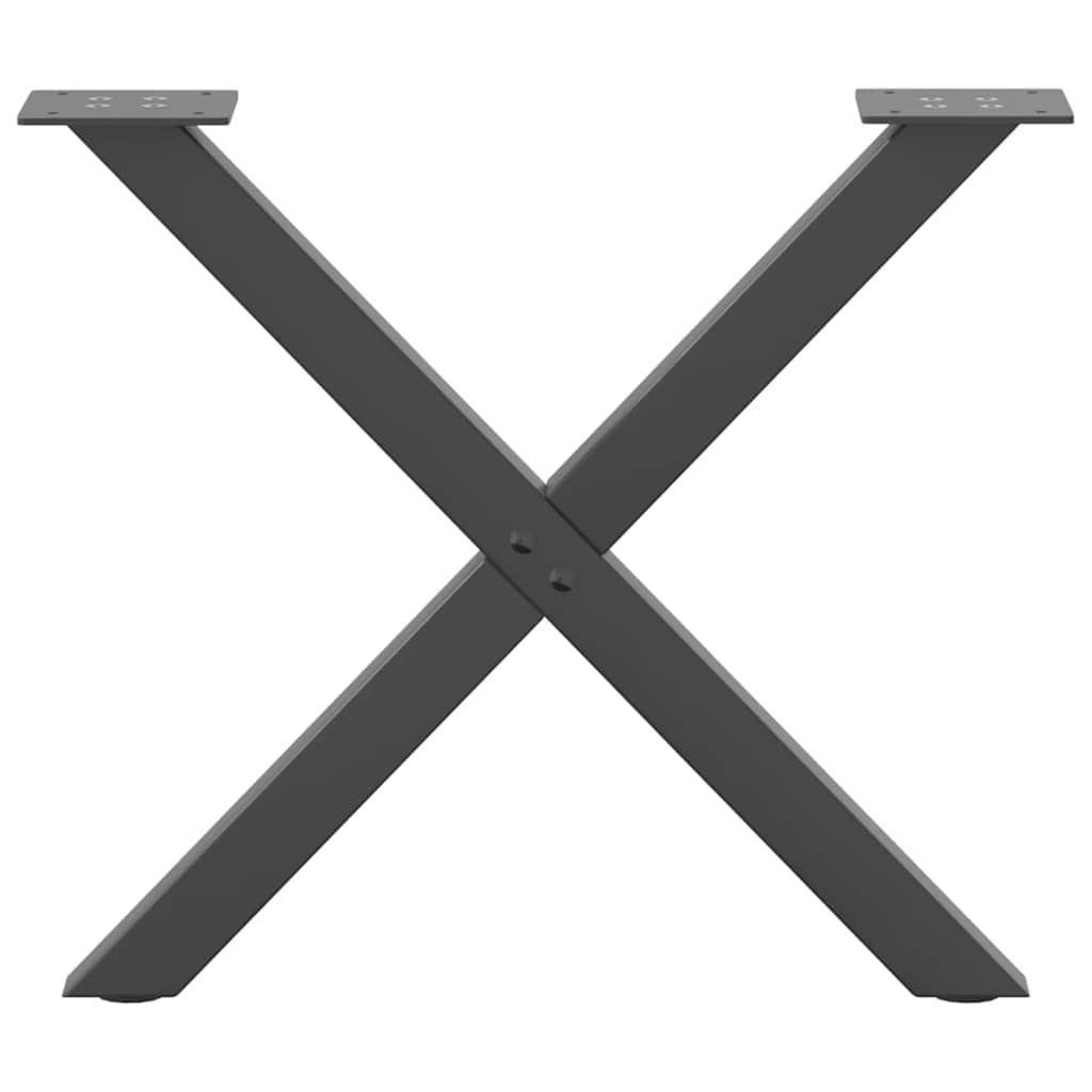 Salongbordben X-formet 2 stk antrasitt 60 x (42-43) cm stål