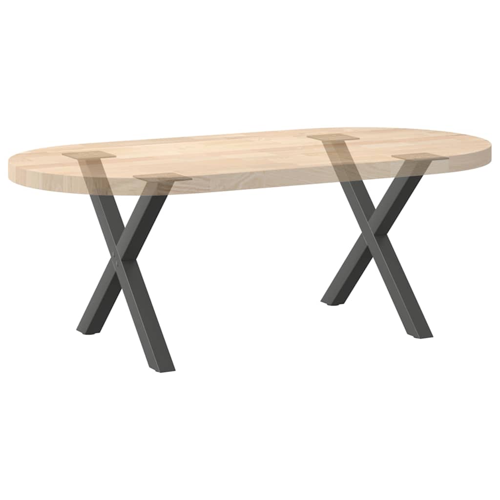 Salongbordben X-formet 2 stk antrasitt 60 x (42-43) cm stål