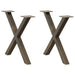 Salongbordben X-formet 2 stk naturstål 60 x (42-43) cm stål