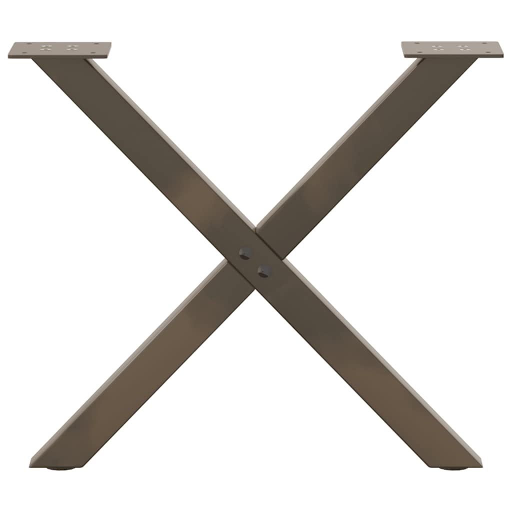 Salongbordben X-formet 2 stk naturstål 60 x (42-43) cm stål