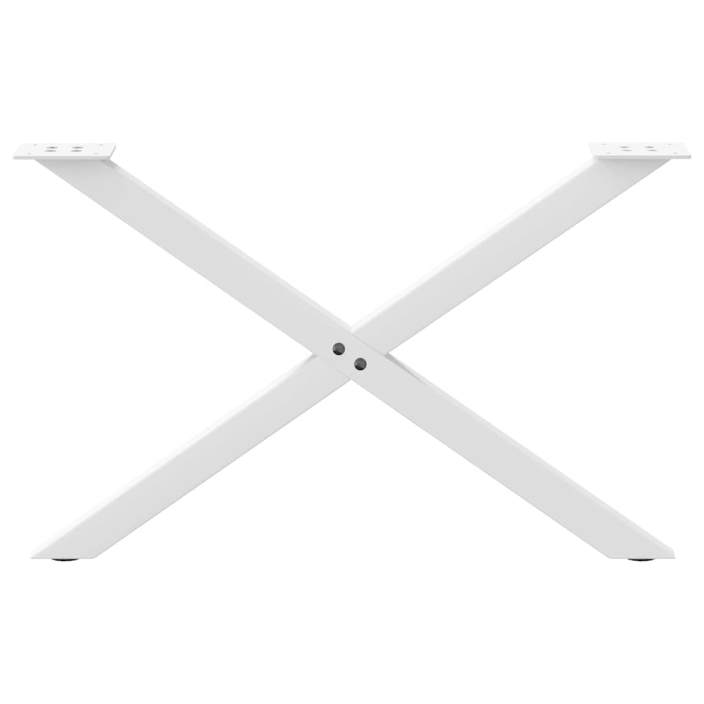 Salongbordben X-formet 2 stk hvit 70 x (42-43) cm stål