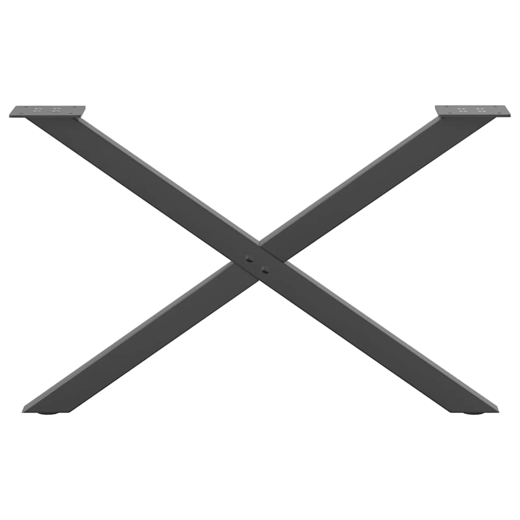Salongbordben X-formet 2 stk antrasitt 70 x (42-43) cm stål