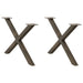 Salongbordben X-formet 2 stk naturstål 70 x (42-43) cm stål