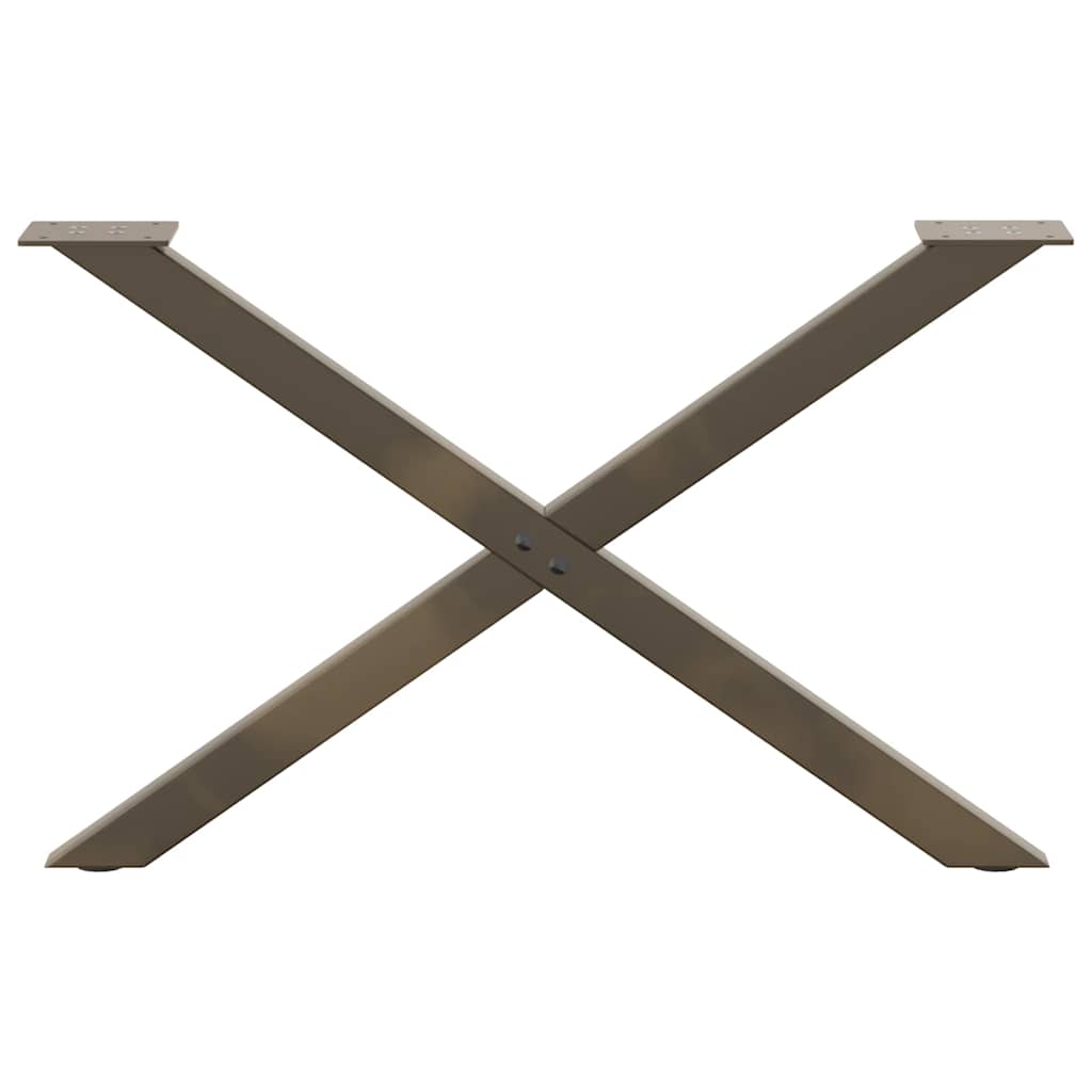 Salongbordben X-formet 2 stk naturstål 70 x (42-43) cm stål