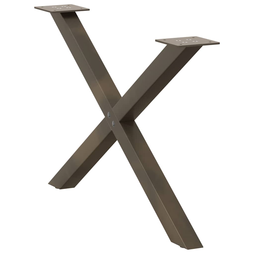 Salongbordben X-formet 2 stk naturstål 70 x (42-43) cm stål