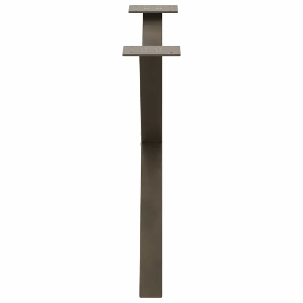 Salongbordben X-formet 2 stk naturstål 70 x (42-43) cm stål