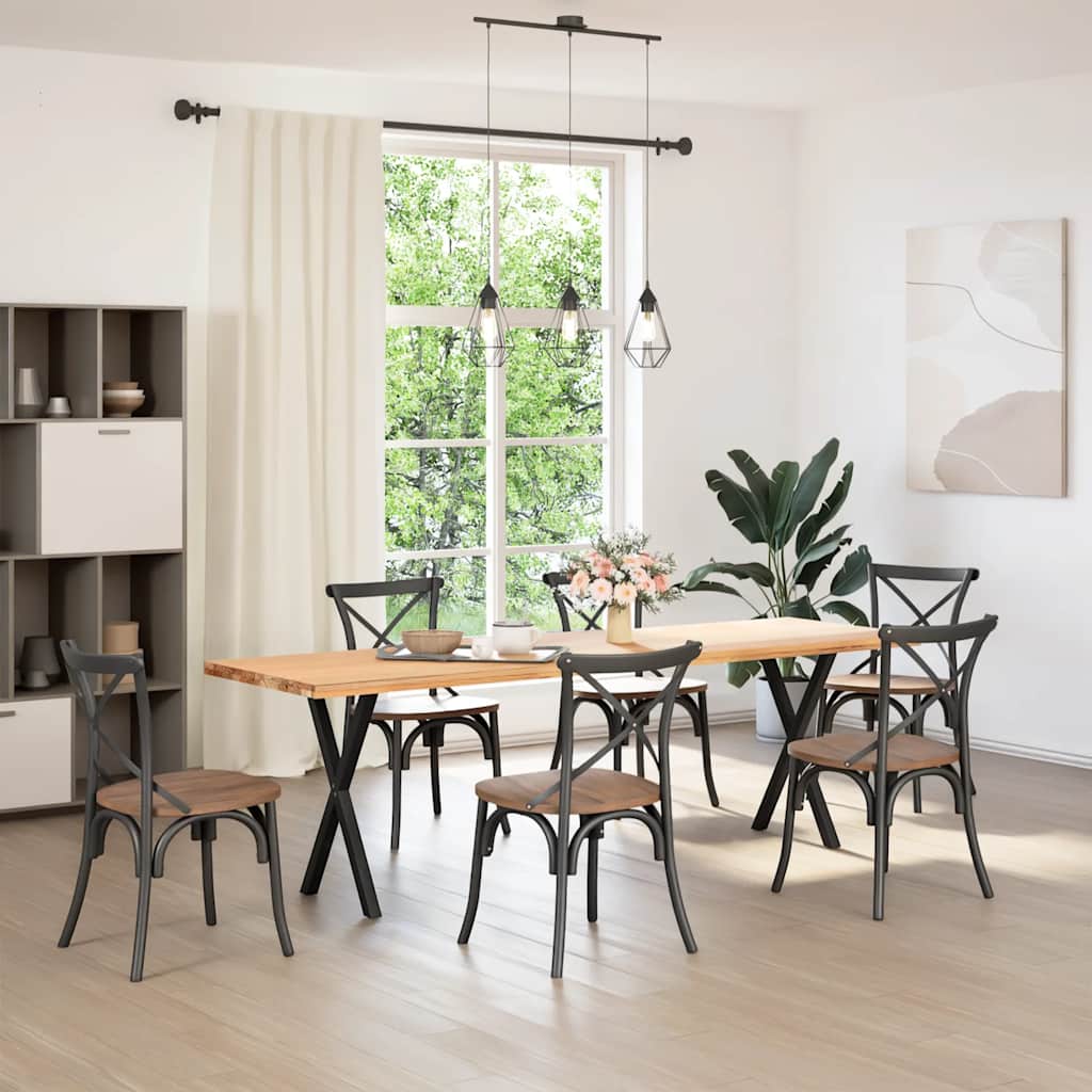 Spisebordben X-formet 2 stk svart 50x(72-73) cm stål