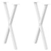 Spisebordben X-formet 2 stk hvit 50x(72-73) cm stål