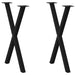 Spisebordben X-formet 2 stk svart 57 x (72-73) cm stål
