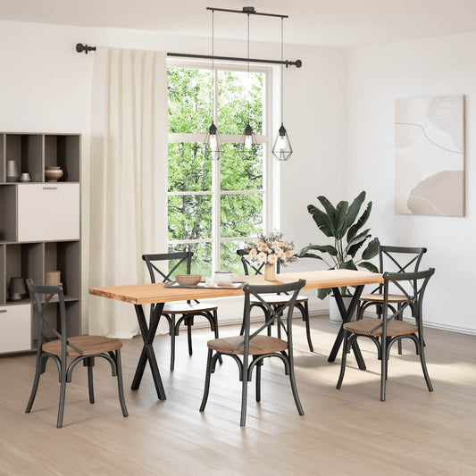 Spisebordben X-formet 2 stk svart 57 x (72-73) cm stål