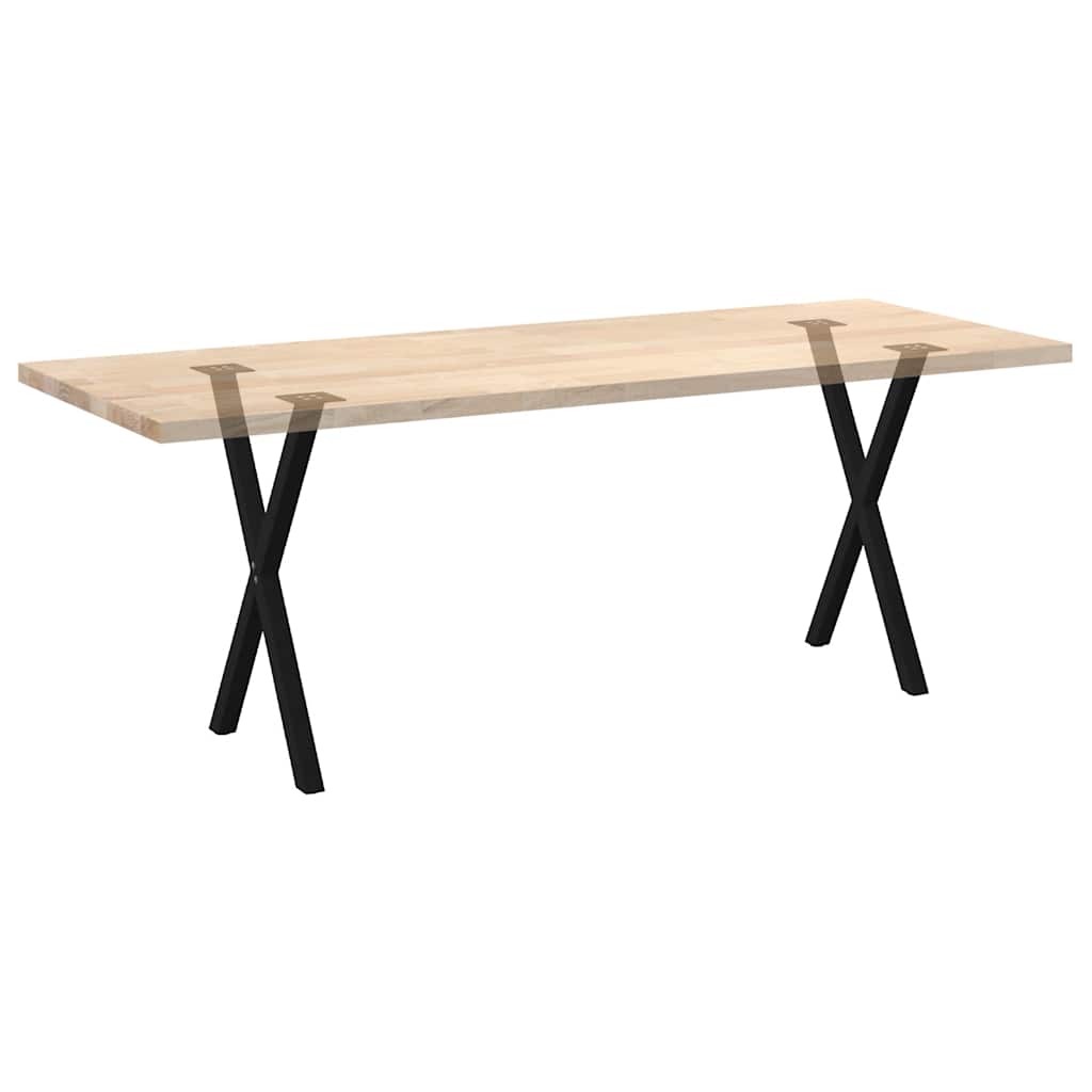 Spisebordben X-formet 2 stk svart 57 x (72-73) cm stål