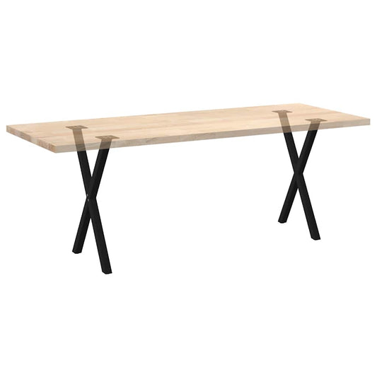 Spisebordben X-formet 2 stk svart 57 x (72-73) cm stål