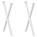 Spisebordben X-formet 2 stk hvit 57 x (72-73) cm stål