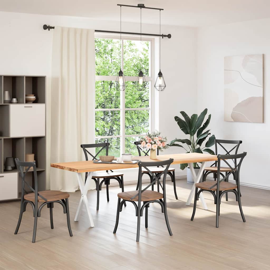 Spisebordben X-formet 2 stk hvit 57 x (72-73) cm stål