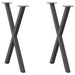 Spisebordben X-formet 2 stk antrasitt 57 x (72-73) cm stål