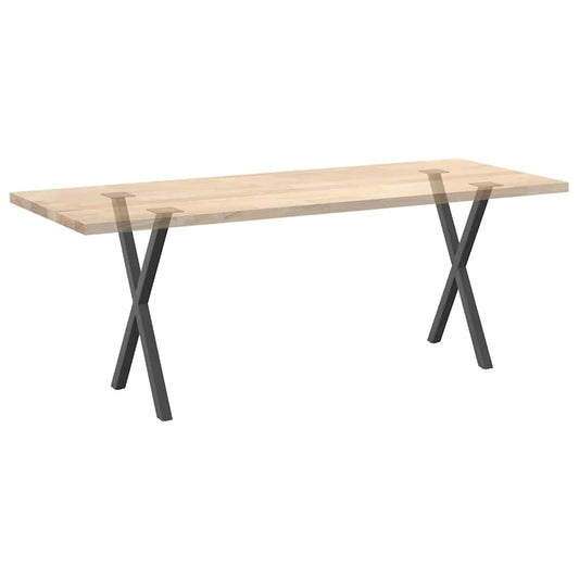 Spisebordben X-formet 2 stk antrasitt 57 x (72-73) cm stål