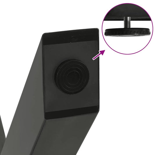 Spisebordben X-formet 2 stk antrasitt 57 x (72-73) cm stål