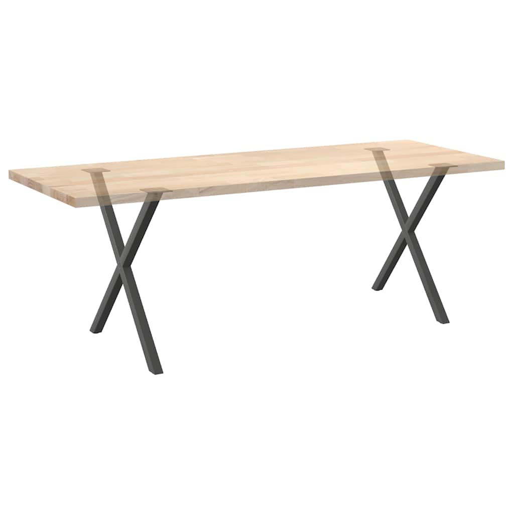 Spisebordben X-formet 2 stk antrasitt 70 x (72-73) cm stål