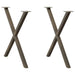 Spisebordben X-formet 2 stk naturstål 70 x (72-73) cm stål