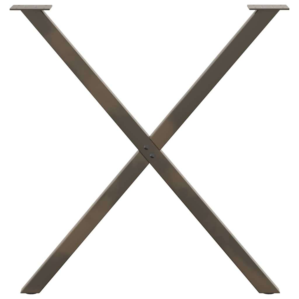 Spisebordben X-formet 2 stk naturstål 70 x (72-73) cm stål