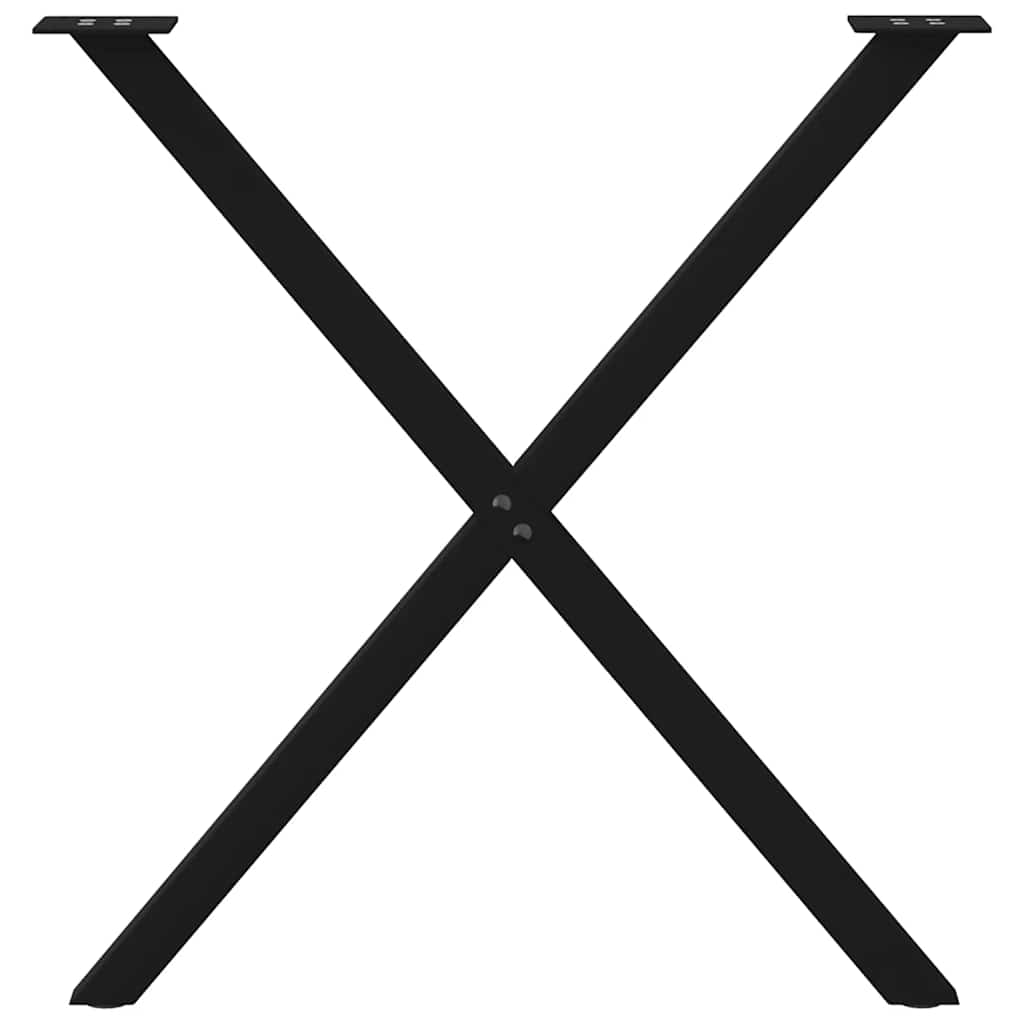 Spisebordben X-formet 2 stk svart 80 x (72-73) cm stål