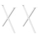 Spisebordben X-formet 2 stk hvit 90 x (72-73) cm stål
