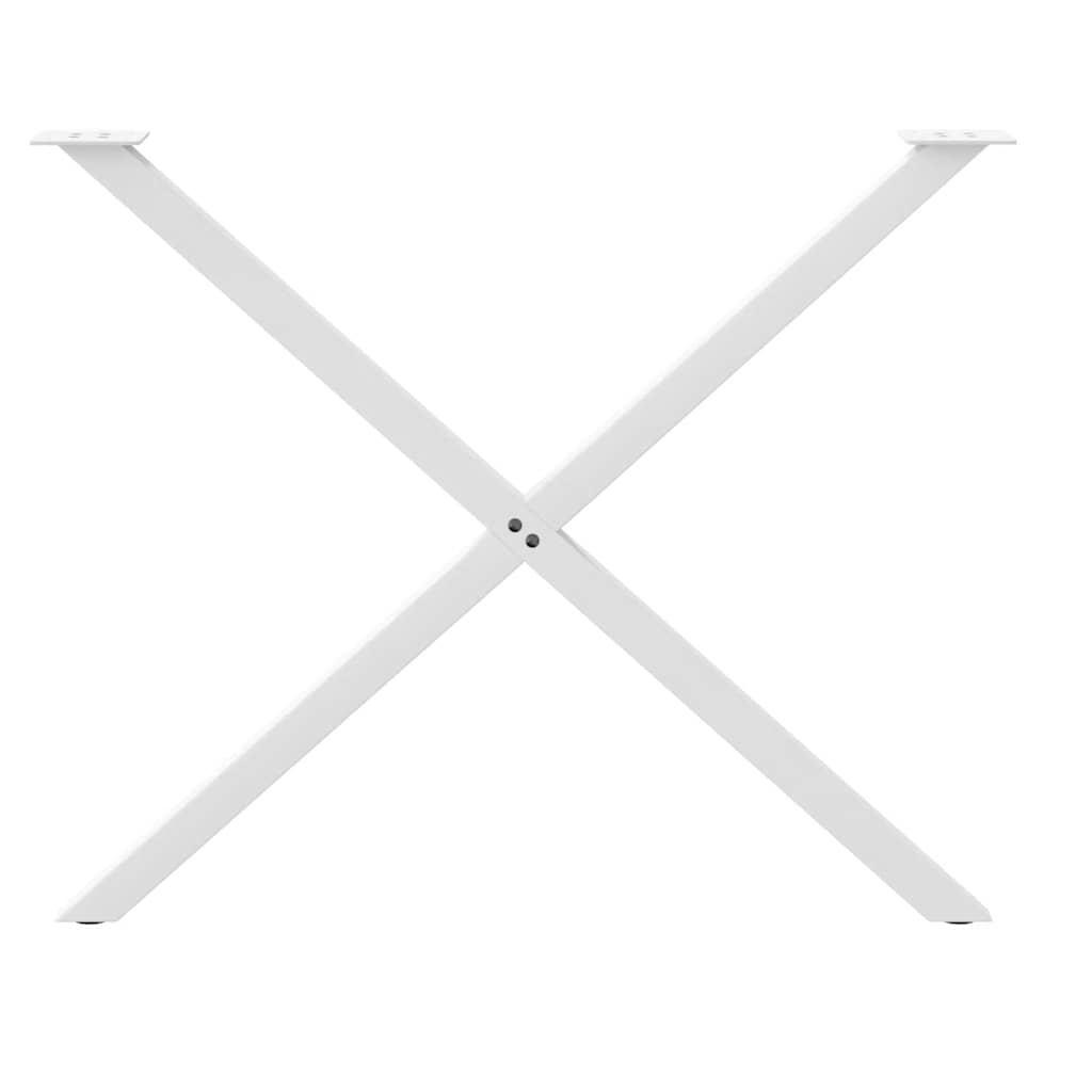 Spisebordben X-formet 2 stk hvit 90 x (72-73) cm stål