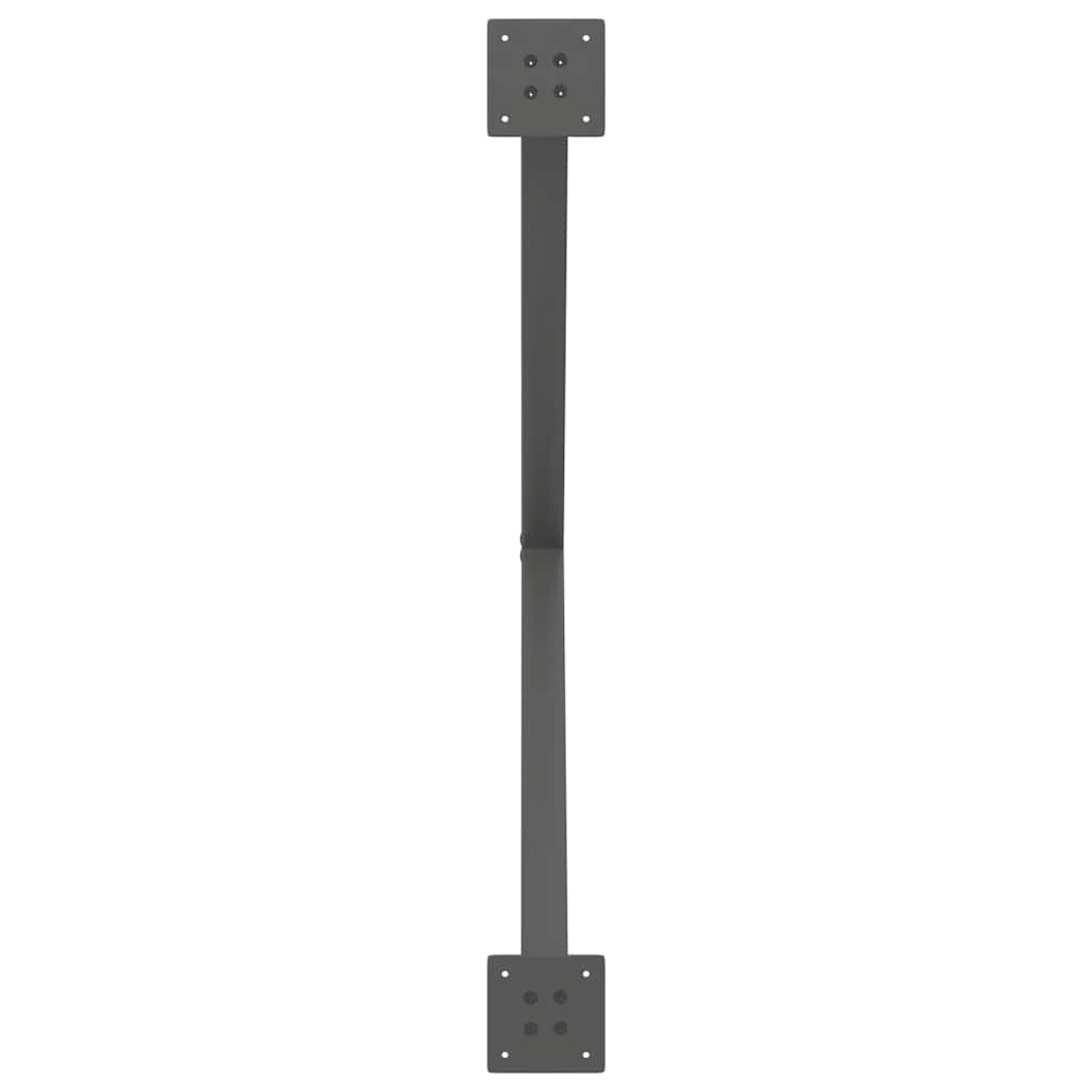 Spisebordben X-formet 2 stk antrasitt 90 x (72-73) cm stål