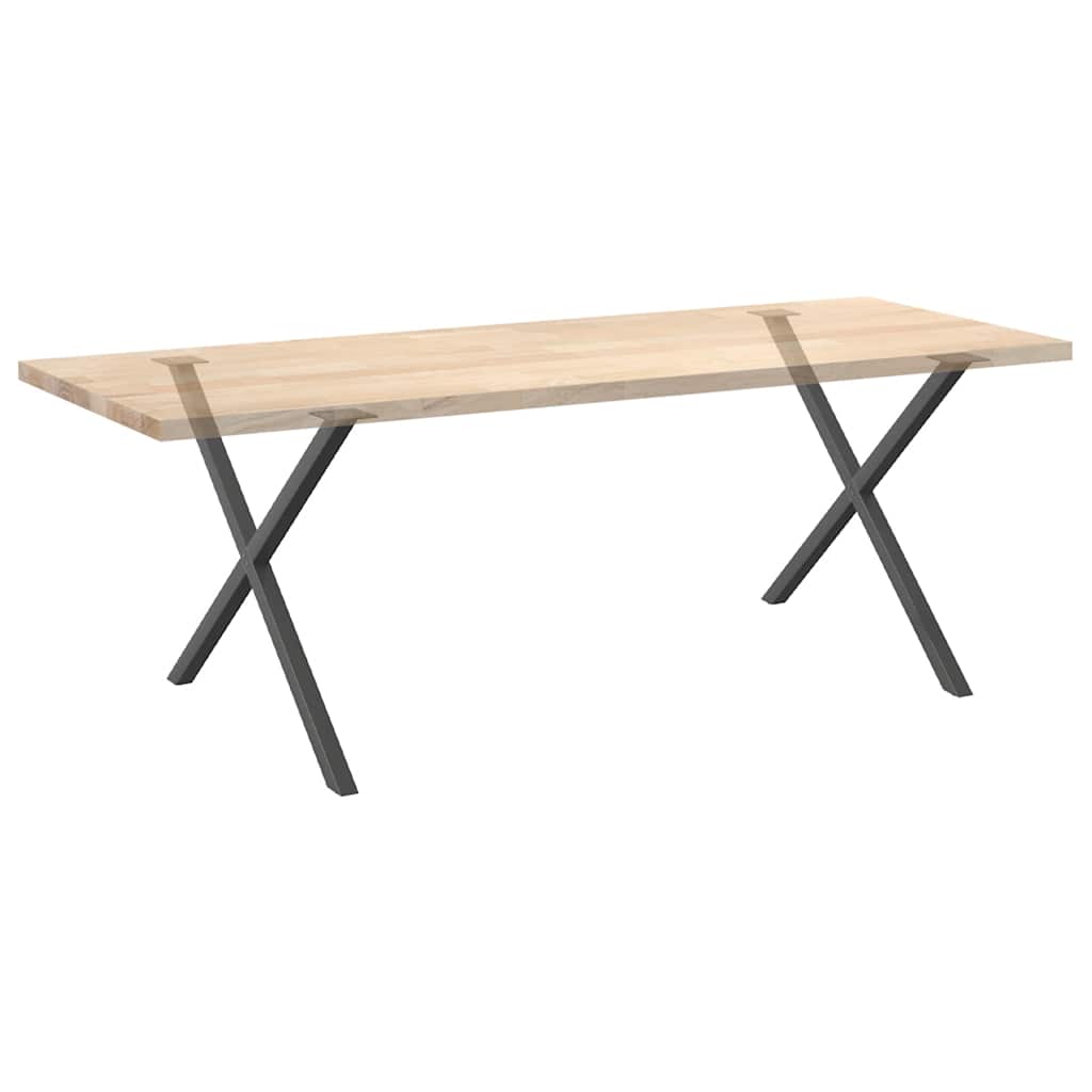 Spisebordben X-formet 2 stk antrasitt 90 x (72-73) cm stål