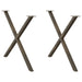 Spisebordben X-formet 2 stk naturstål 90 x (72-73) cm stål